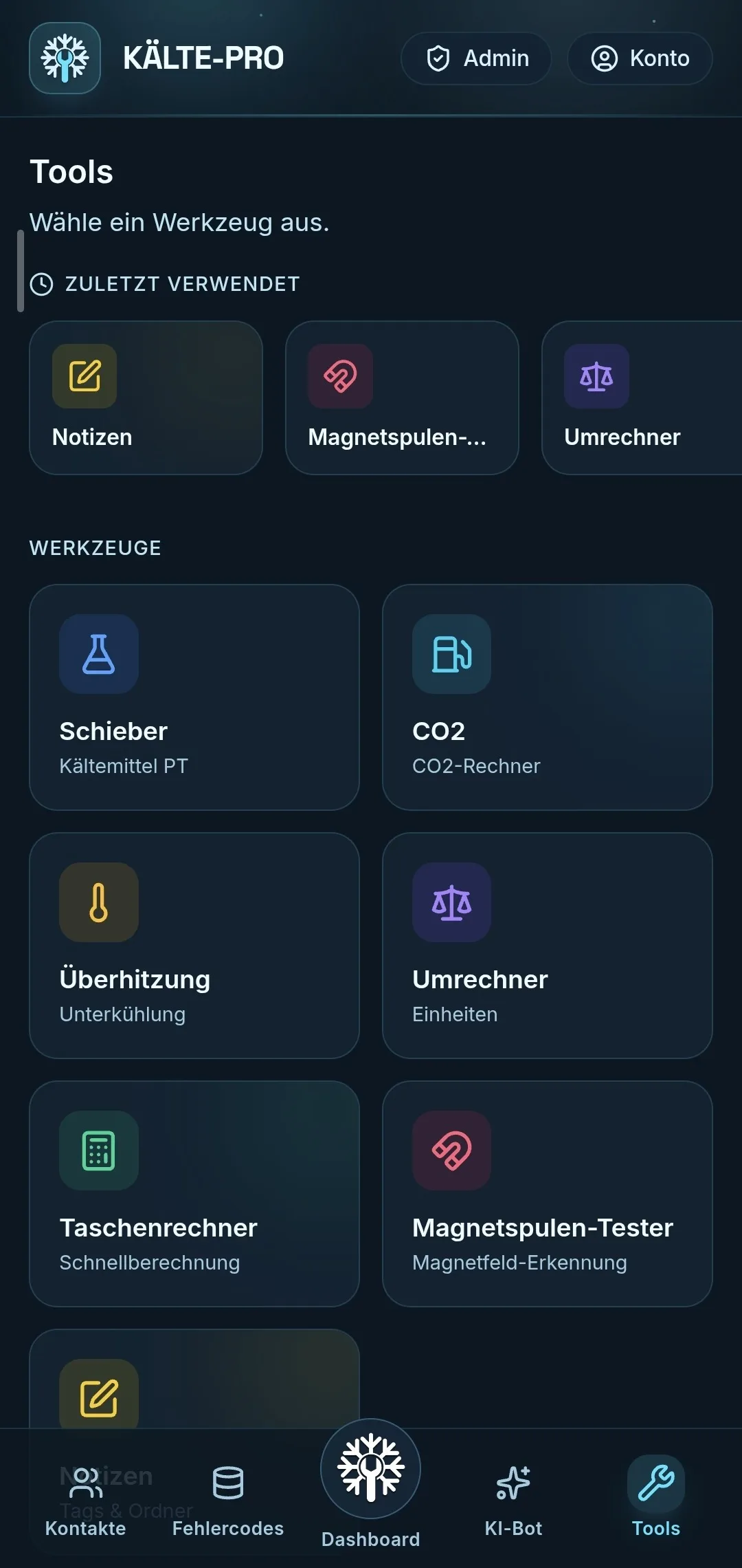 Kälte-Pro – Werkzeuge
