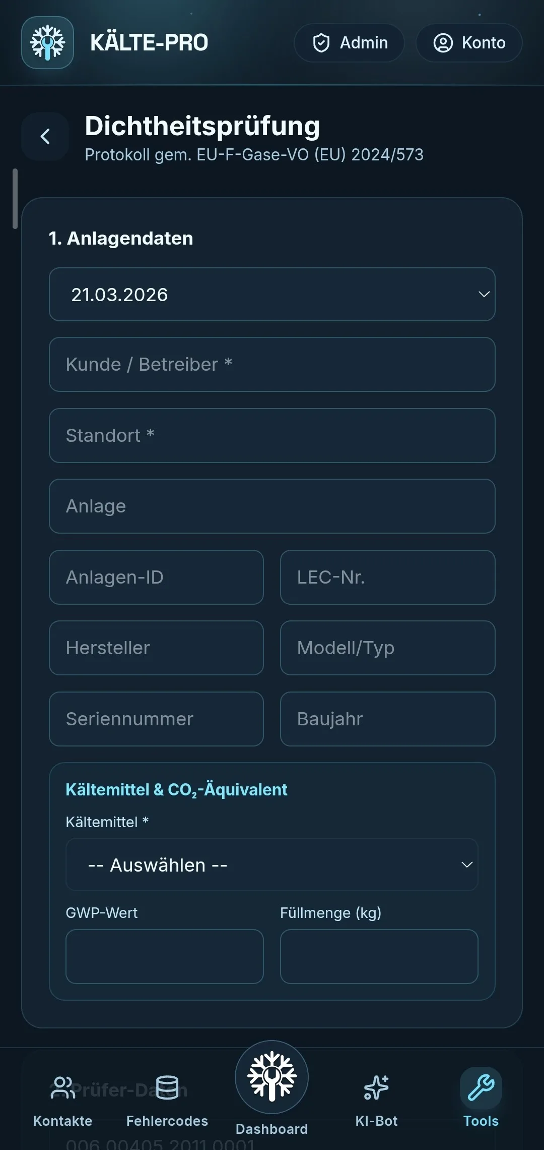 Kälte-Pro – Dichtheitsprüfung